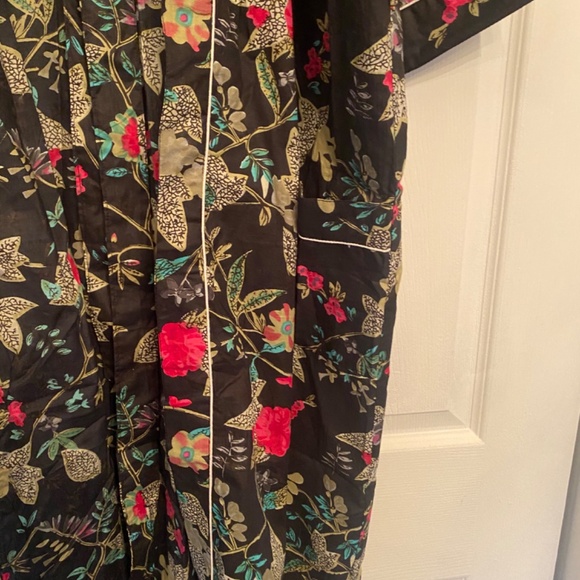 NWOT Hand block print cotton robe with tie Medium - Picture 3 of 5